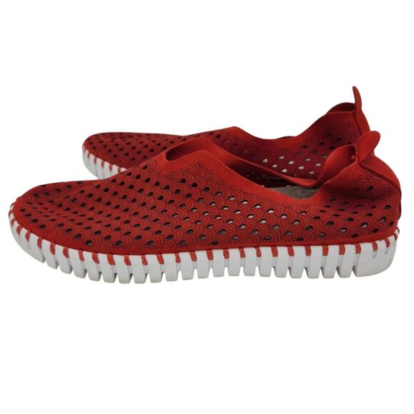 Ilse Jacobsen Tulip 139 Perforated Slip On Sneaker Red Womens‎ Size EU 41 US 11 - Picture 1 of 13